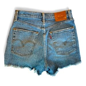 Levi's Light Blue Frayed Jean Shorts